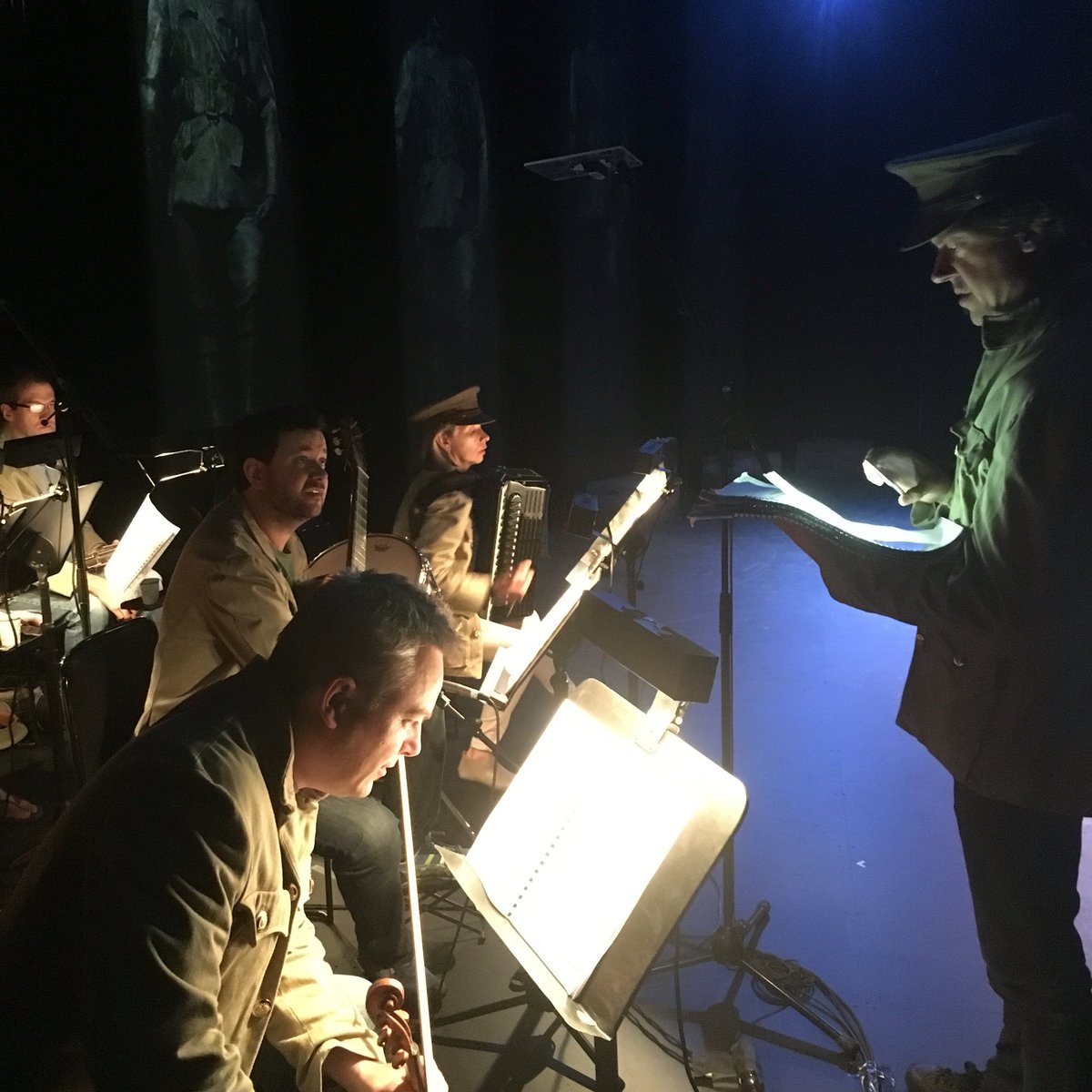 StromaNZ's tweet photo. Sergeant McKeich giving orders to his band! @nzfestival @NZOpera https://t.co/vzHaEd2Scf