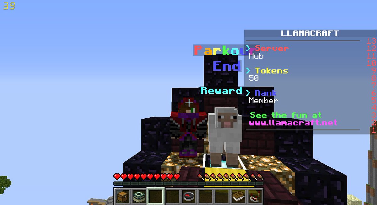 SquishyDeSquid's tweet photo. I completed the Hub Parkour on the Incredible llamacraft Server!! Amazing Parkour @playllamacraft :D #llamacraftype https://t.co/uiHPkF7YIp