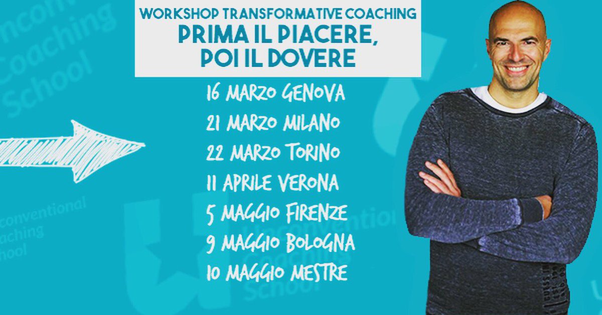 AndreaFava13's tweet photo. Ecco date e città in cui farò il mio nuovo #workshop. Per tutte le info https://t.co/CLhxYOqZSg #ucs #coaching https://t.co/vfNz4ThoUI