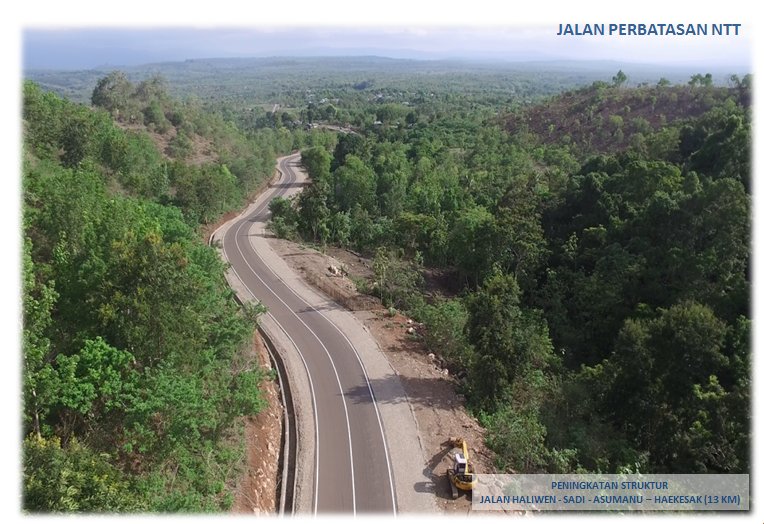 KemenPU's tweet photo. Peningkatan struktur Jalan Haliwen - Sadi - Asumanu – Haekesak (13 KM) https://t.co/ZyV9DjXHX8