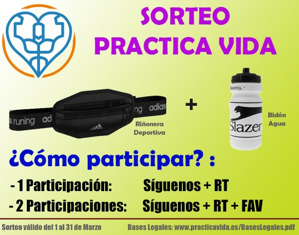 practica_vida's tweet photo. ¡Nuevo #SORTEO Practica Vida!

1 participación: Follow+RT
2 participaciones: Follow+RT+LIKE

#SorteoPracticaVida https://t.co/xYXgJ5HQfc