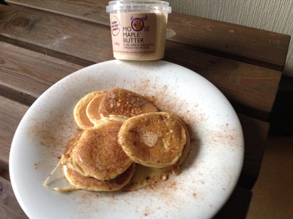 kkbaking's tweet photo. Gluten free pancakes with moose maple butter! I can eat that every day...@FarrahMoose #glutenfree https://t.co/m5ZvGw4nGS