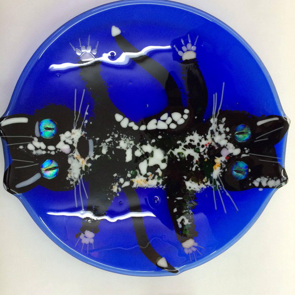 angelabradyRIBA's tweet photo. Hot out of the kiln : Goldfish "Feeding time" &amp; "Cats eyes" #fuseglass @7HandsCrafts https://t.co/wWb2h0Rh9k