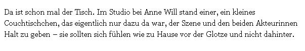 riffmaster's tweet photo. Endlich weiß ich, wofür die da sind. #Tischchen bei #AnneWill
https://t.co/qIFpWEM2bf https://t.co/0BOAniagGg