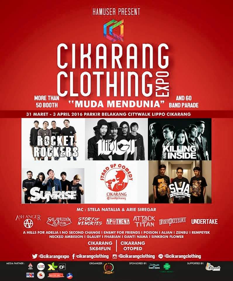 Halo maret !!! 
kita main <a href="/CikarangExpo/">CikarangClothingExpo</a> bareng <a href="/thesigit/">The SIGIT</a>  <a href="/KILLINGMEINSIDE/">Killing Me Inside</a> <a href="/rocket_rockers/">Rocket Rockers</a> <a href="/SHA_official/">StandHereAlone</a> ±