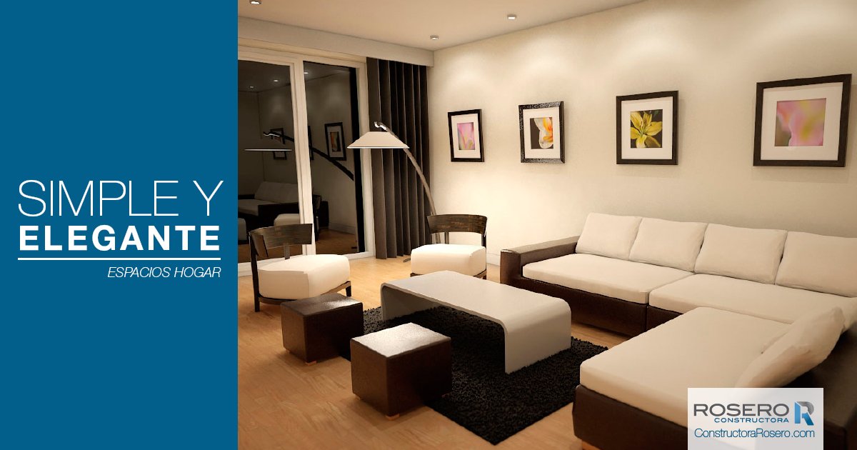 En nuestras #SalasDeEstar, no sobrecargar el #ambiente con muebles innecesarios <a href="/constru_rosero/">Rosero Construye</a>