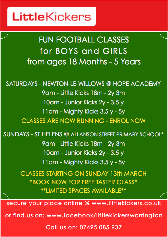 LKWarringtonFC's tweet photo. Free taster day Sunday 13th March Book Now. @whatsonsthelens @HealthySTH @sthelenscouncil 07495085937 #playnotpush https://t.co/RU9GOYsm0O