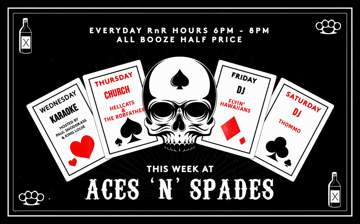 acesnspadesbar's tweet image. THIS WΣΣΚ ΔΤ ΔCΣS ⚡️#rocknroll #hellcats #livemusic #karaoke #fvckyeah #happyhours