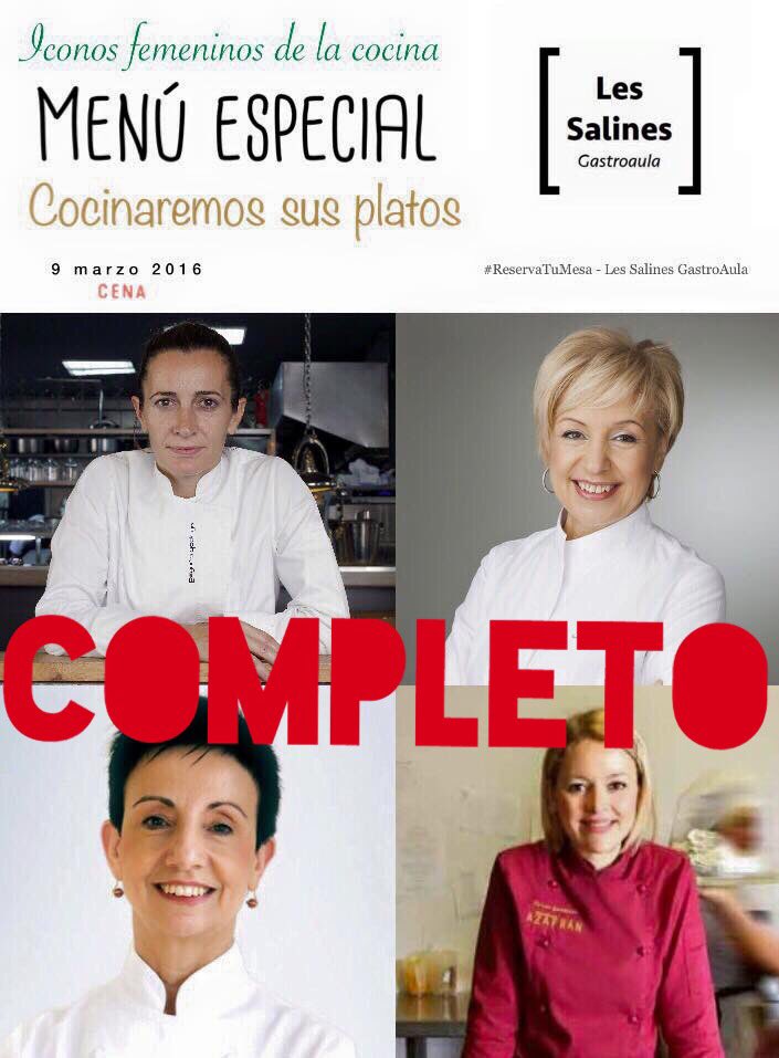 LesSalinesGA's tweet photo. Con motivo del #diamujertrabajadora serviremos un menú con los platos icónicos de las mejores cocineras españolas https://t.co/Vdqjy0OwLd