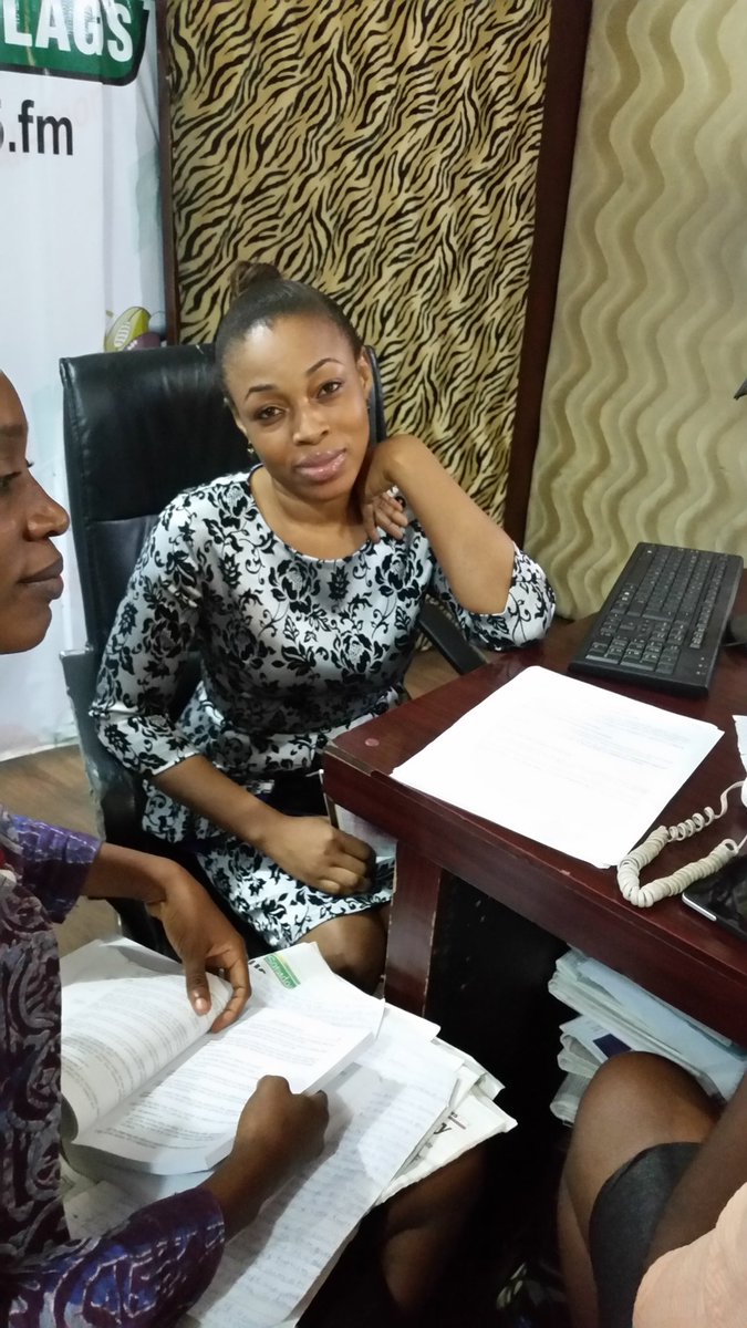 1035fmradio1's tweet photo. #CSWeekly @CSNewsroom Esther Ijewere-Kalejaiye of #WalkAgainstRape is now in the studio @wemimospot https://t.co/sPiRiAreib
