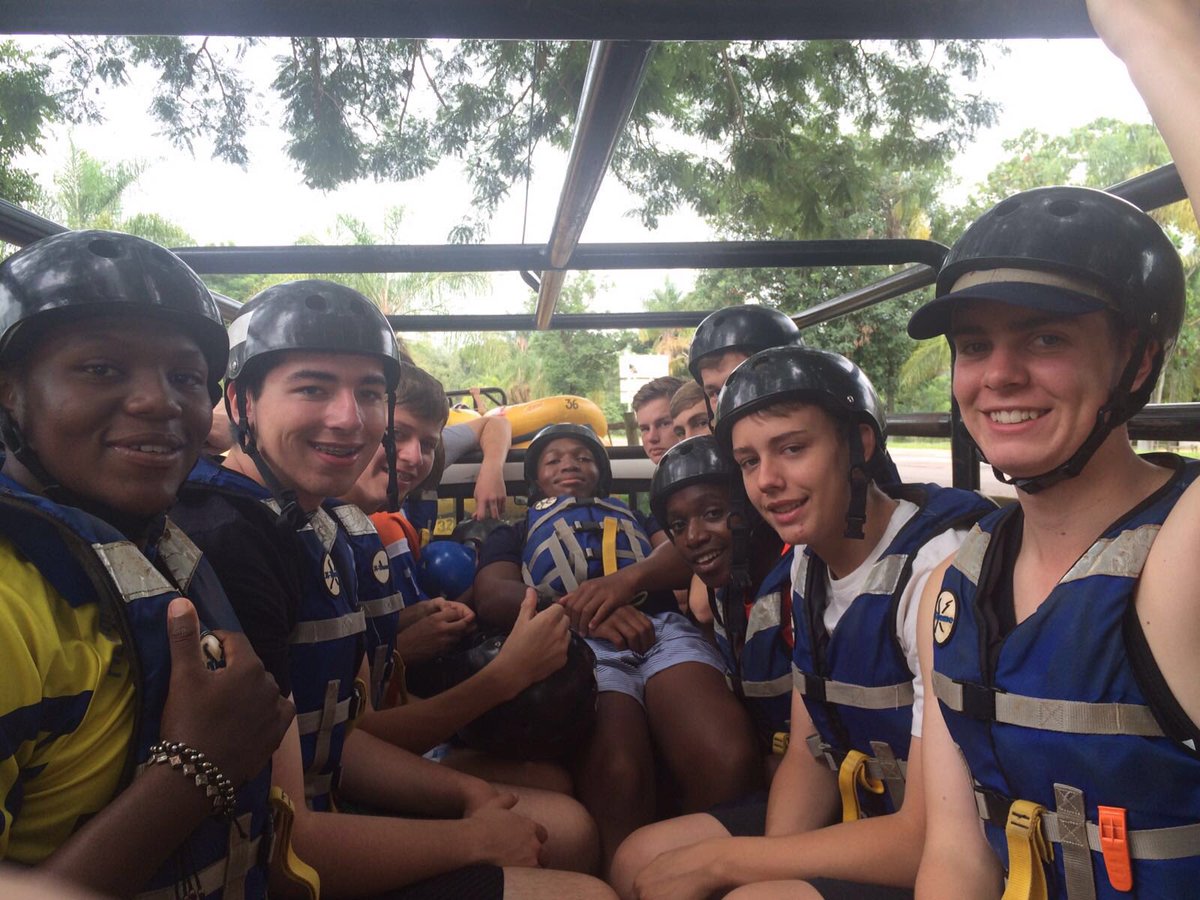 Gr 11s - Have just come ashore after their water activities.