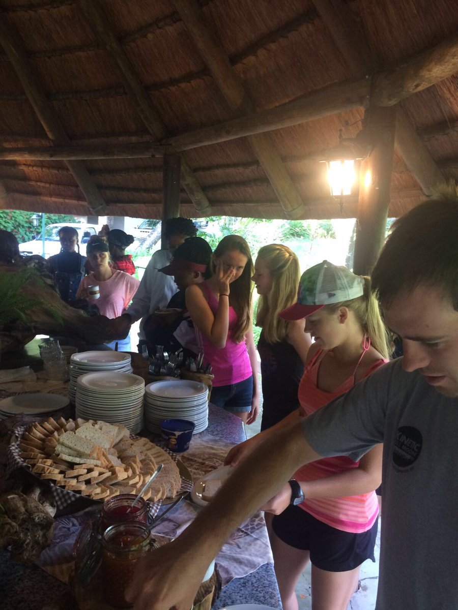 Gr 11s - time for their hard earned lunch.