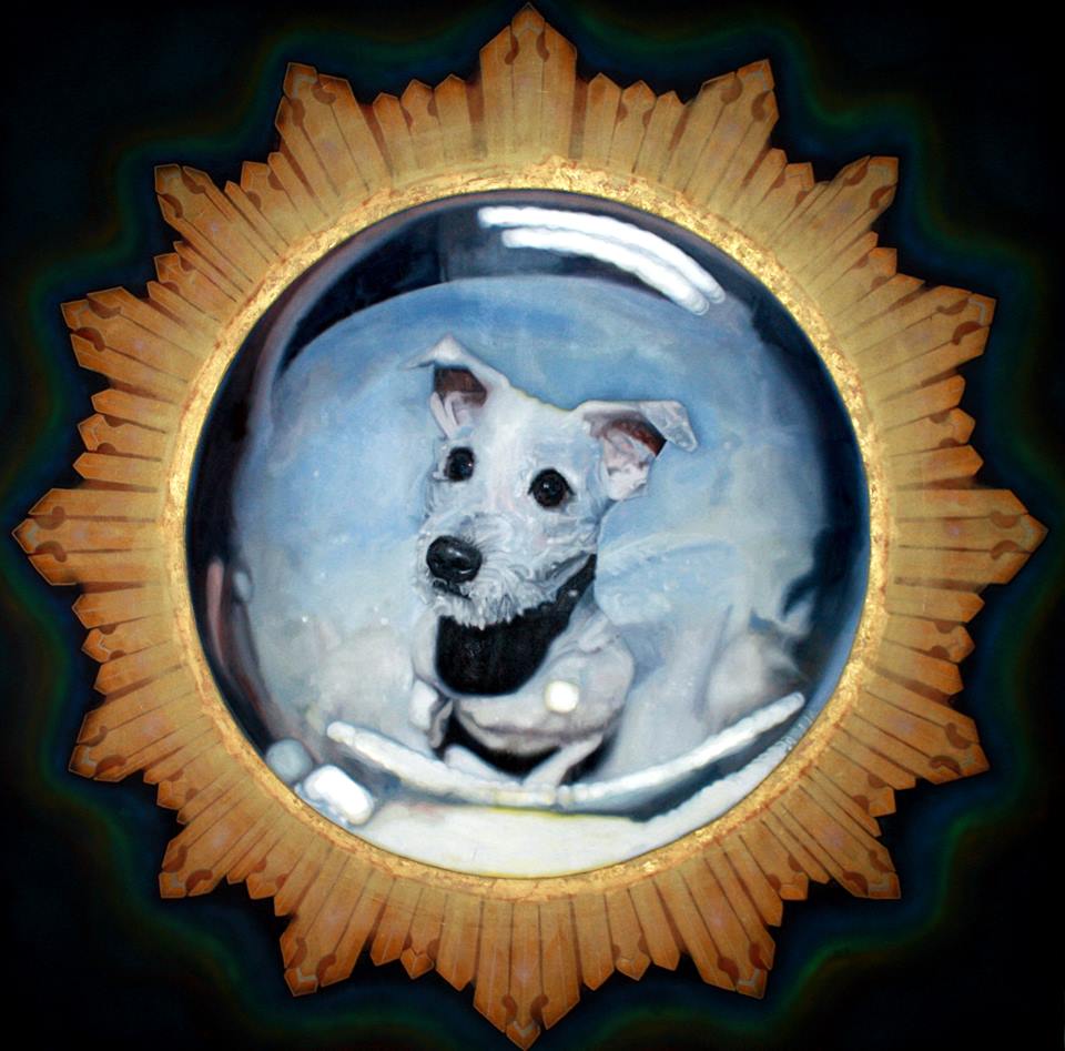 ihodeib's tweet image. latest work  # commission #2016 #oil on canvas #200x200cm #ellie #holland #DC #goldleaf #art #crystal #beirut