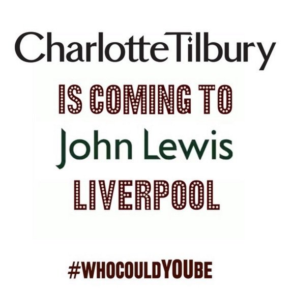 Liverpool_ONE's tweet photo. Don't miss your chance to meet @CTilburyMakeup @johnlewisretail! 10 March, 4pm. Limited tickets, tel: 0151 705 3823 https://t.co/lxsB03Gmeq