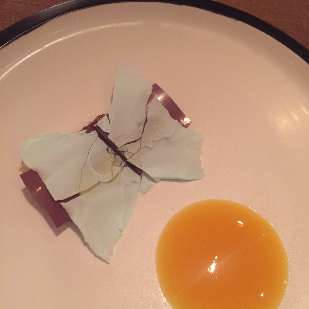 NeilSn0wball's tweet image. The dish the staff at Maison troisgros seemed most proud of....... "Butterfly!" @hewlett26