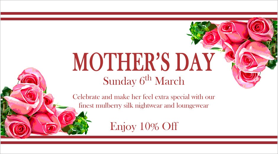 SilkRdBoutique's tweet photo. Pamper mums with our finest &amp; stylish mulberry silks this Mother’s Day! Now enjoy 10% off! https://t.co/uPzvBtWaKG https://t.co/Y2MW5A8KgC