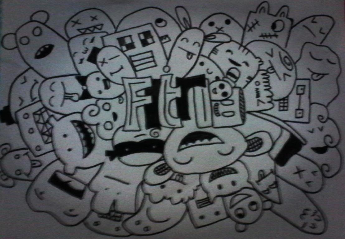 Gambar Doodle Art Huruf F Keren