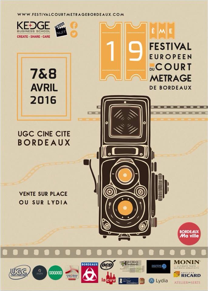 🎬 Voici en exclusivité l’affiche du19ème Festival Européen du Court Métrage de Bordeaux 🎥

(Cc @UGCBordeaux)