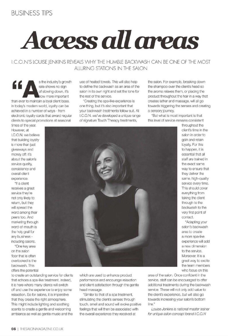 iconproductsuk's tweet photo. Here's why you should NEVER ignore the Backwash from I.C.O.N.'s Louise Jenkins in this month's @TheSalonMag https://t.co/b2912cUoW4