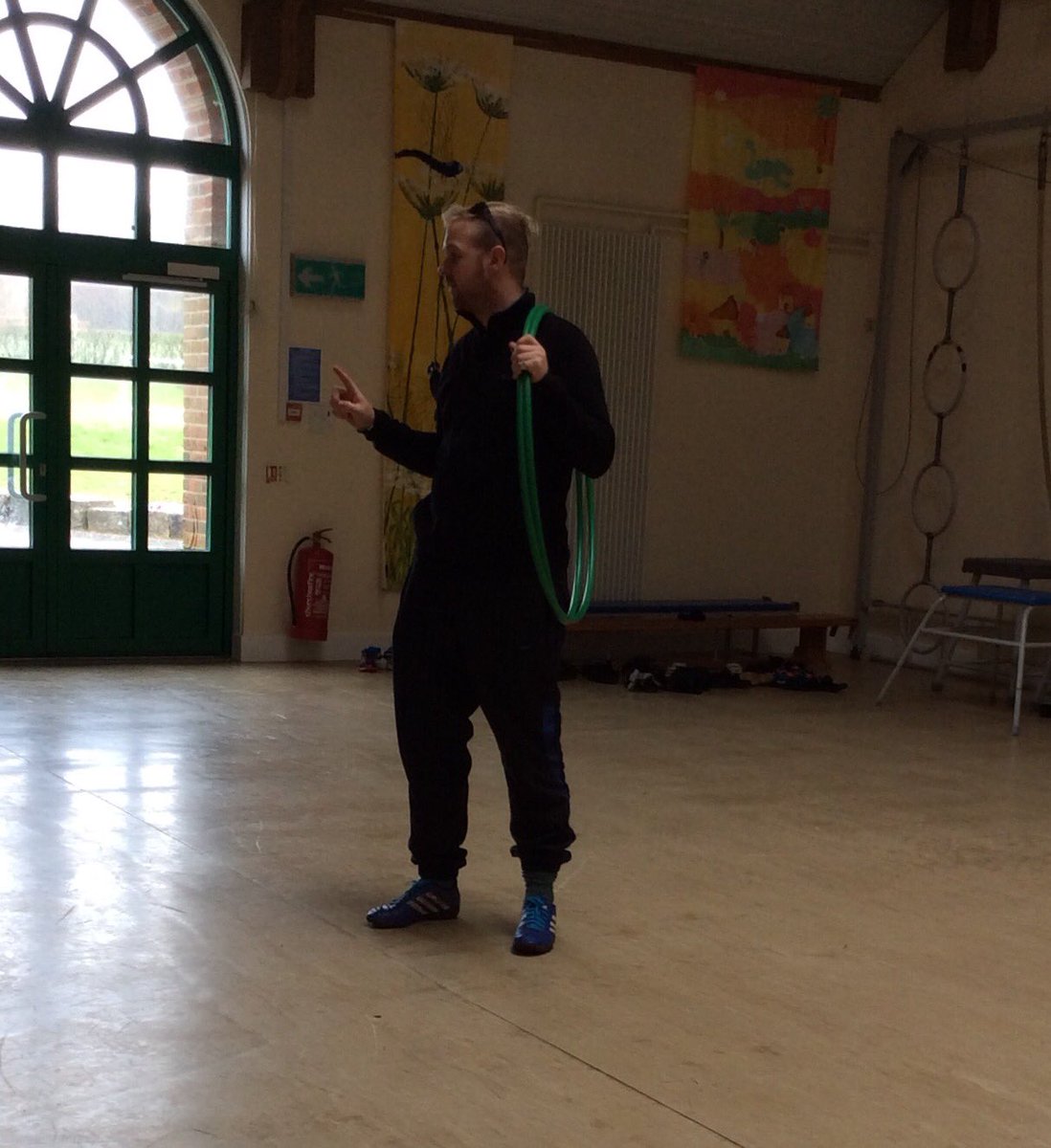 DASP_PE's tweet photo. Mr Treble forced inside today due to the rain but it hasn't stopped him help Yr 3+4 with their team building #DASPPE https://t.co/NkHXf2mCqs