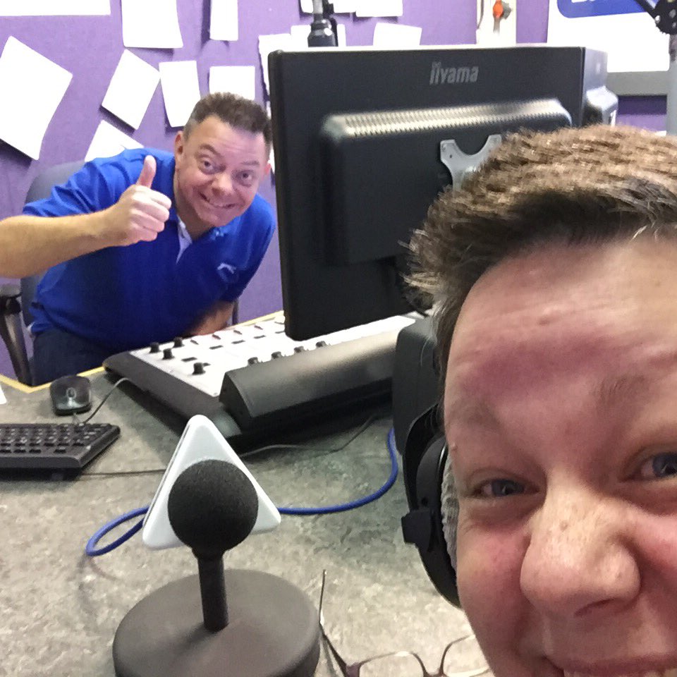 Fun times chatting to <a href="/BFBSBlandford/">BFBS Blandford & Bovington</a> about tonite's Open Eve &amp; performing with Lulu! #CryLuluMWCF #MWC #BovingtonMWC