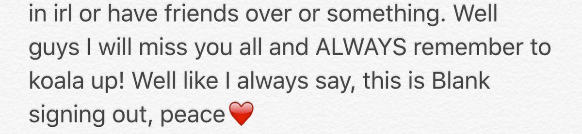 BryceBlank_'s tweet photo. I have thought about this for a while now. Im am so sorry for this but the time had come. Love you all, peace❤️ https://t.co/8wikCyL1R3