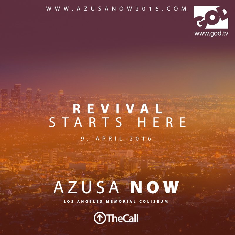 GODTV's tweet photo. Join with up to 100,000 people at #AzusaNow in Los Angeles!

Book your free ticket: https://t.co/yAhoWBIBUm https://t.co/4d8kmcvJ5z