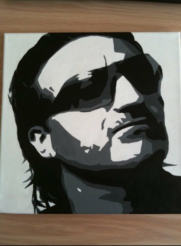 jesterfi's tweet photo. My piece of artwork of Bono @U2 https://t.co/tB942Fyib8