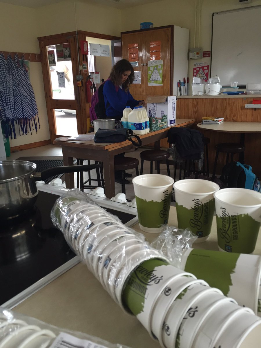Preparations underway for our hot chocolate day today!! 💰💸 #kuwtbankers