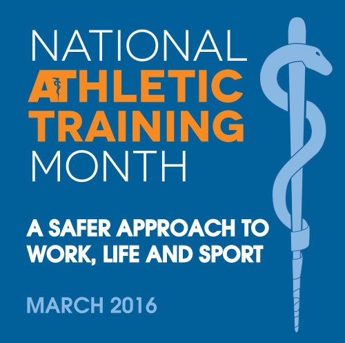 WSkrabanek's tweet photo. March is National Athletic Training Month! #NATM2016 https://t.co/eYGV1vHoUk
