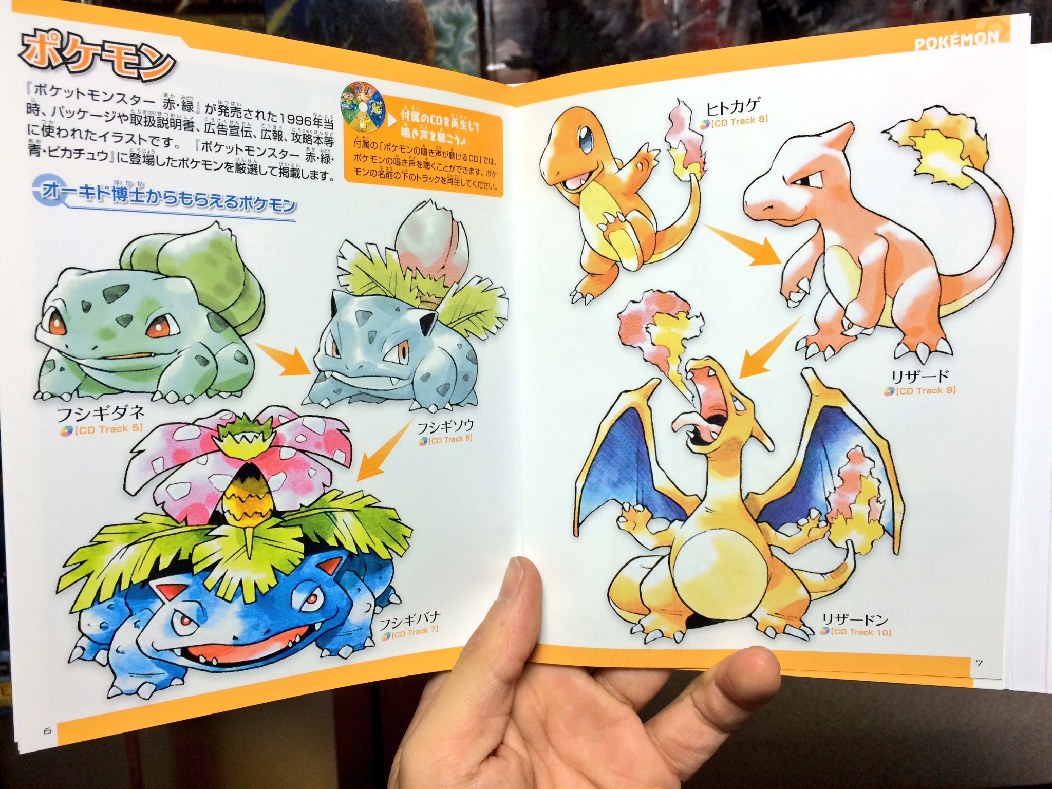 大内ライダー ポケモンセンター購入特典のアートブック ポケモン赤緑といったらこの絵 ヒトカゲとリザードンは丁寧に描かれてるけど リザードはラフという 当時ブームが来るまでは 第一形態と第三形態にしか表立った露出がなかった Cd収録曲は何か