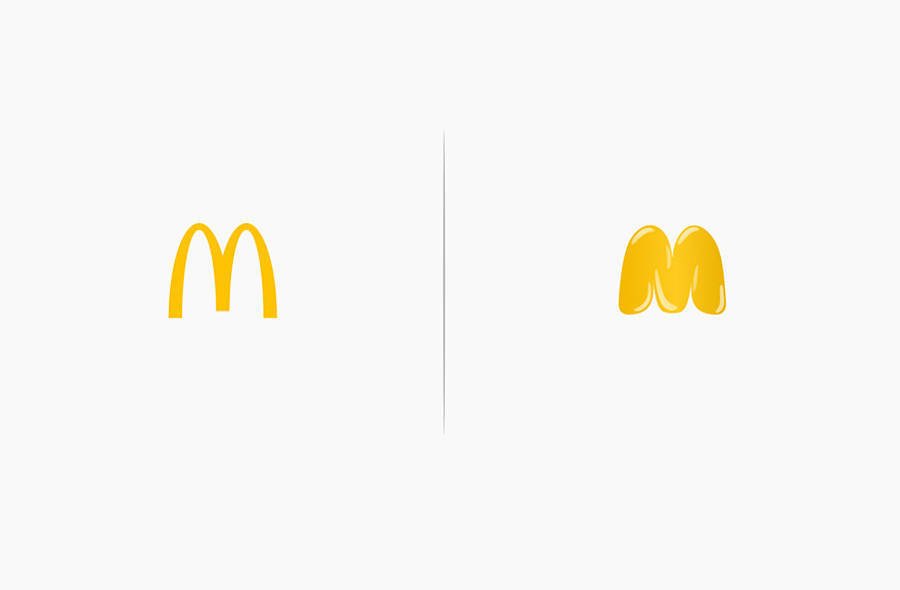 fubiz's tweet photo. Logos affected by their Products Rebranding Series https://t.co/PZPGbXSTkB https://t.co/rTIIcFFjv0