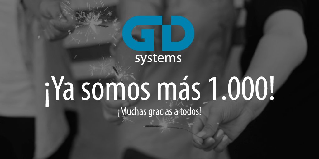 GDsystems_es's tweet photo. Gracias a todos por seguirnos ya somos mas de 1000
#GDSystems #felizmartes https://t.co/KjfH6PWB0A