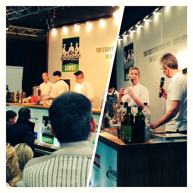 #Chef Clare Smyth live on stage at #hotelympia2016.  Go to #youtube for more live footage #TSClive <a href="/CanteenTweets/">The Staff Canteen</a>