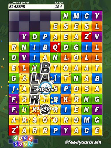 Dodgysod1's tweet image. I&apos;m playing Word Soup and just scored 154pts with &apos;blazers&apos;!  #feedyourbrain