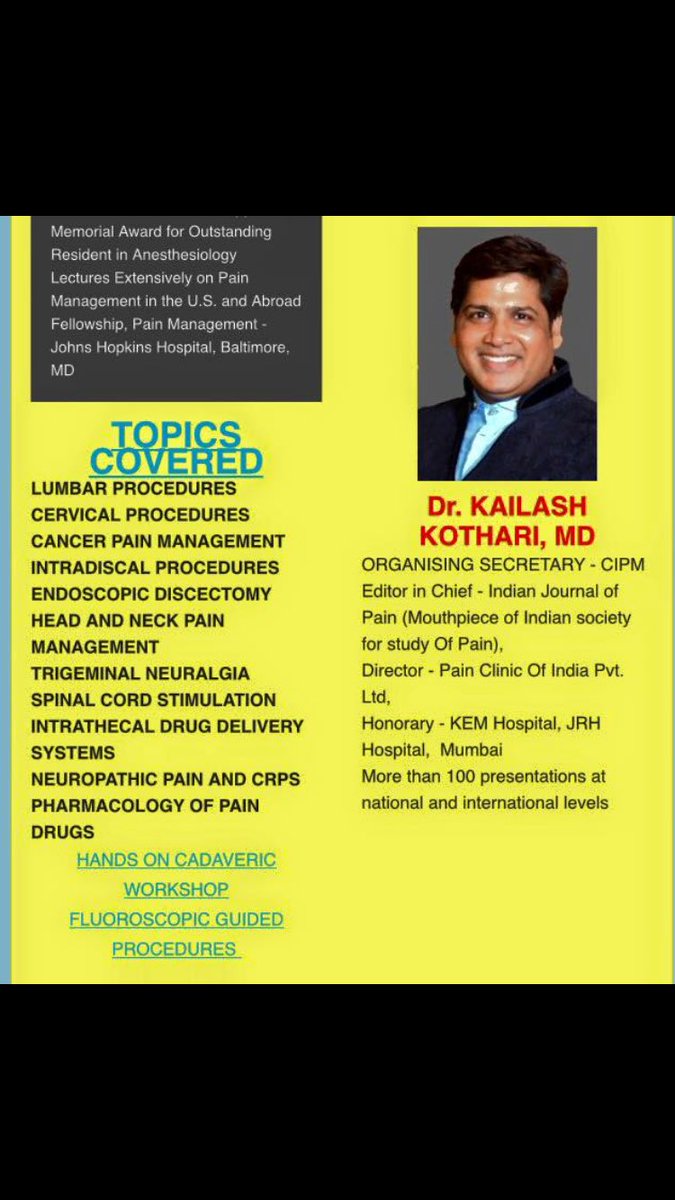 manejodeldolor's tweet photo. Register for the upcoming pain management workshop - CIPM X at Mumbai on 7-10th April, limited seats https://t.co/zPTNGinlzO