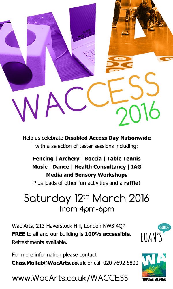 WacArts's tweet photo. Get ready 2 celebrate nationwide Disabled @Access_Day! B @ Waccess 2016! #Waccess #WacArts https://t.co/9L1EzknV4d