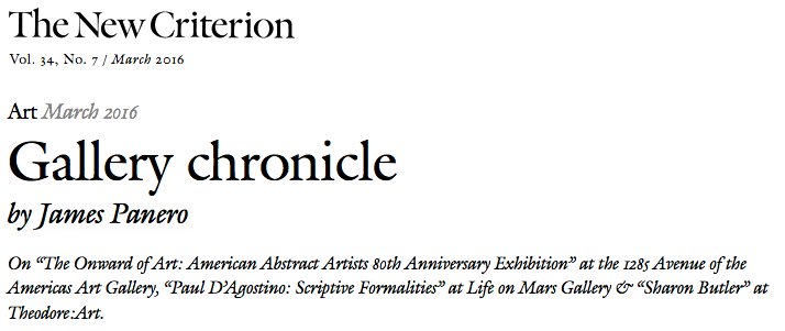 Russinof's tweet image. Thanks James Panero for covering American Abstract Artists midtown, curated by Karen Wilkin. newcriterion.com/articles.cfm/G…