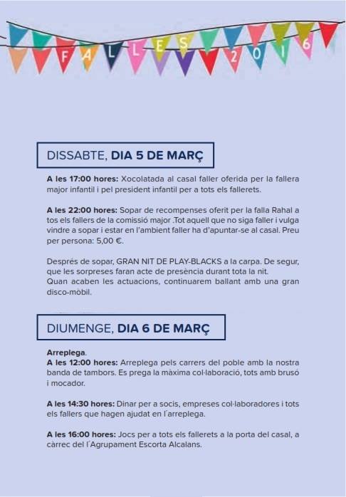 FallaRahal's tweet photo. Ací teniu el programa d'actes d'aquest cap de setmana, tornem a l'ambient faller! #Marearoja #SomRahal #Falles16 https://t.co/wht82sk1v9