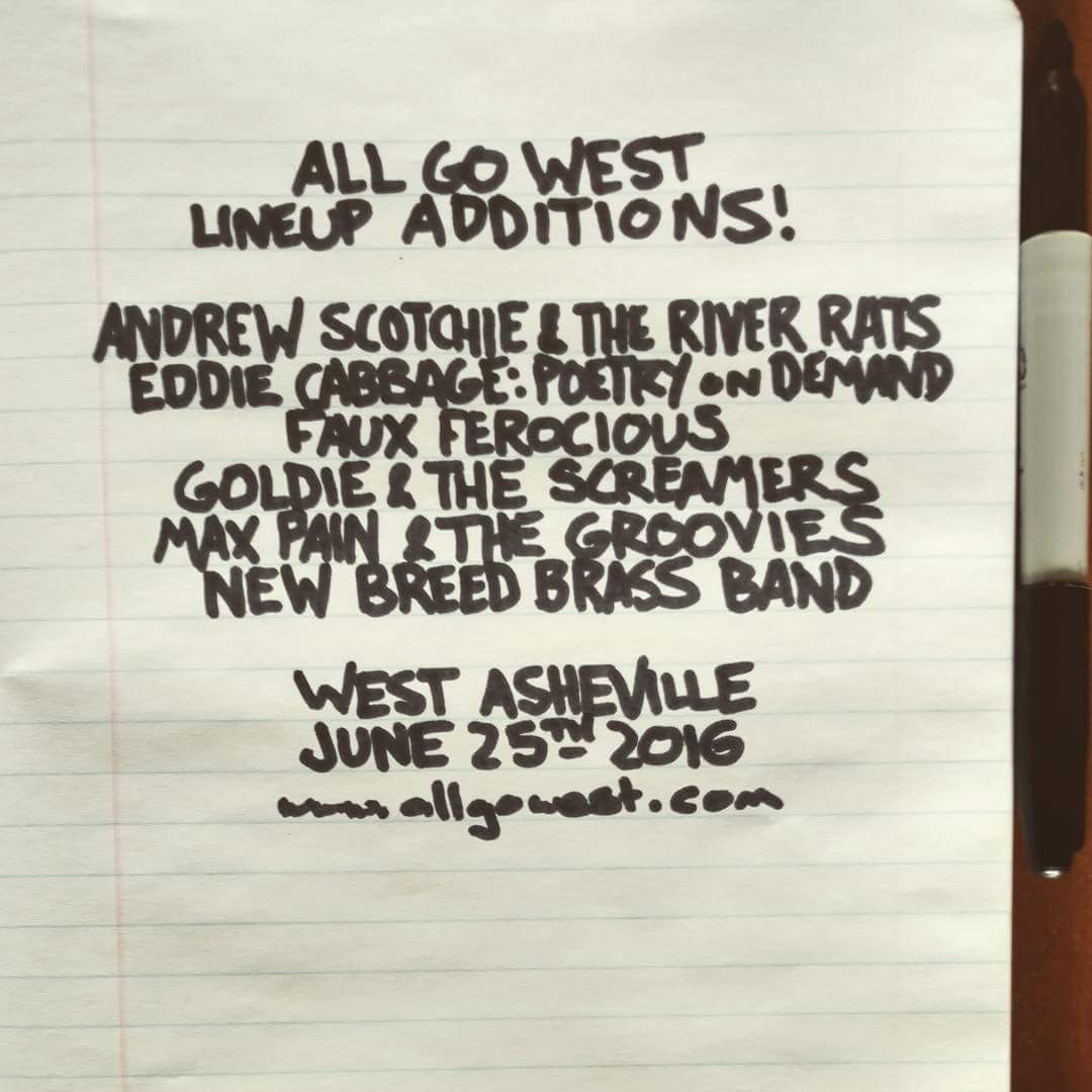 Check out the full lineup at allgowest.com ! #allgowest #westasheville #avlmusic