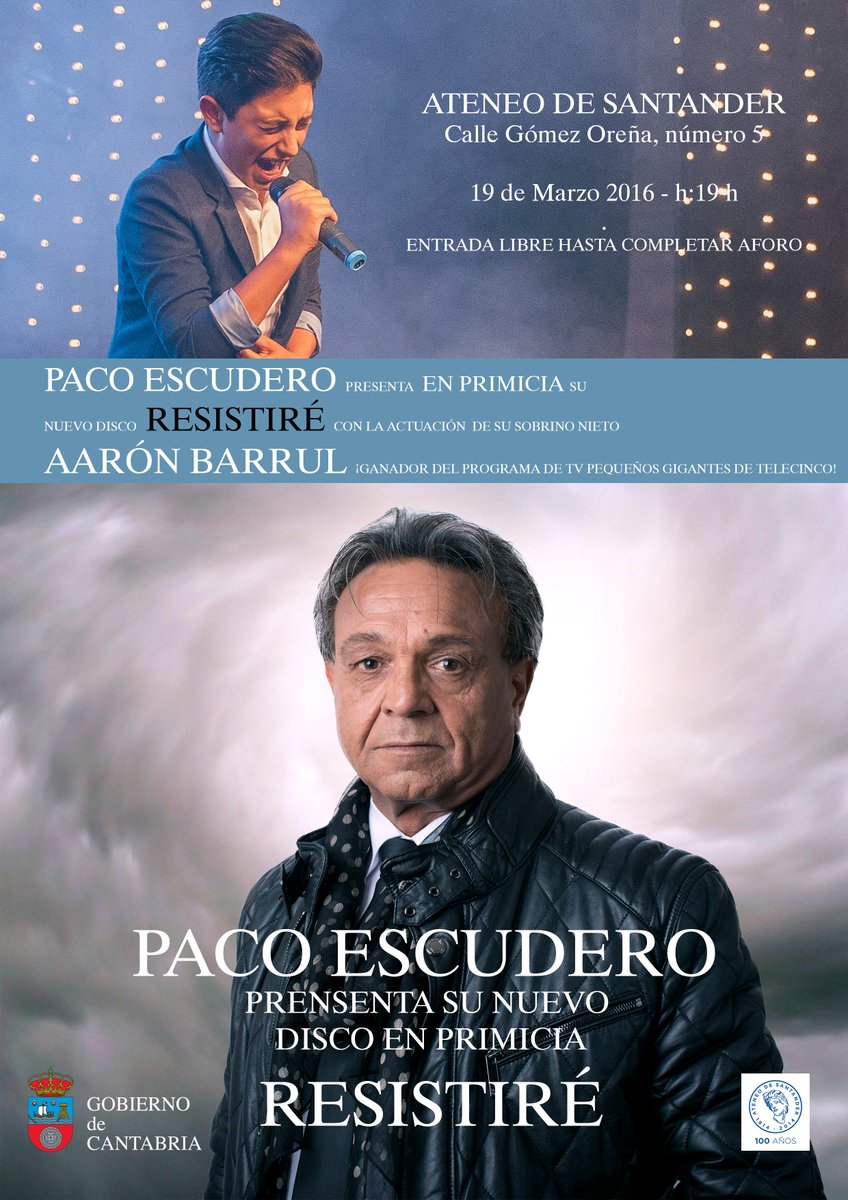 AaronBarrul's tweet photo. Os esperamos el día 19 de marzo, en el teatro Ateneo en Santander con mi tio abuelo Paco Escudero con su nuevo disco https://t.co/fF5eJ3qKLA