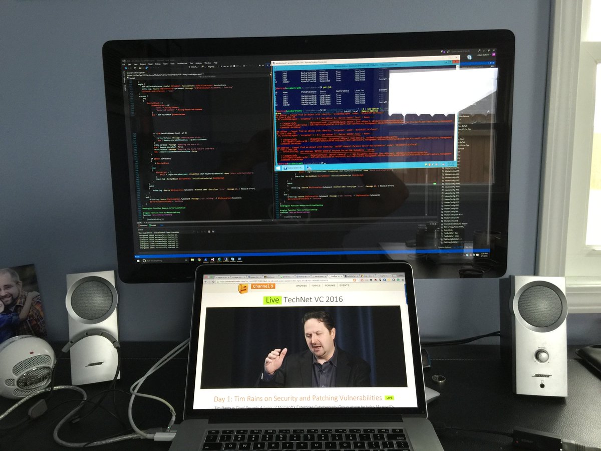 adbertram's tweet image. Watching from my home office. #TechNetVC