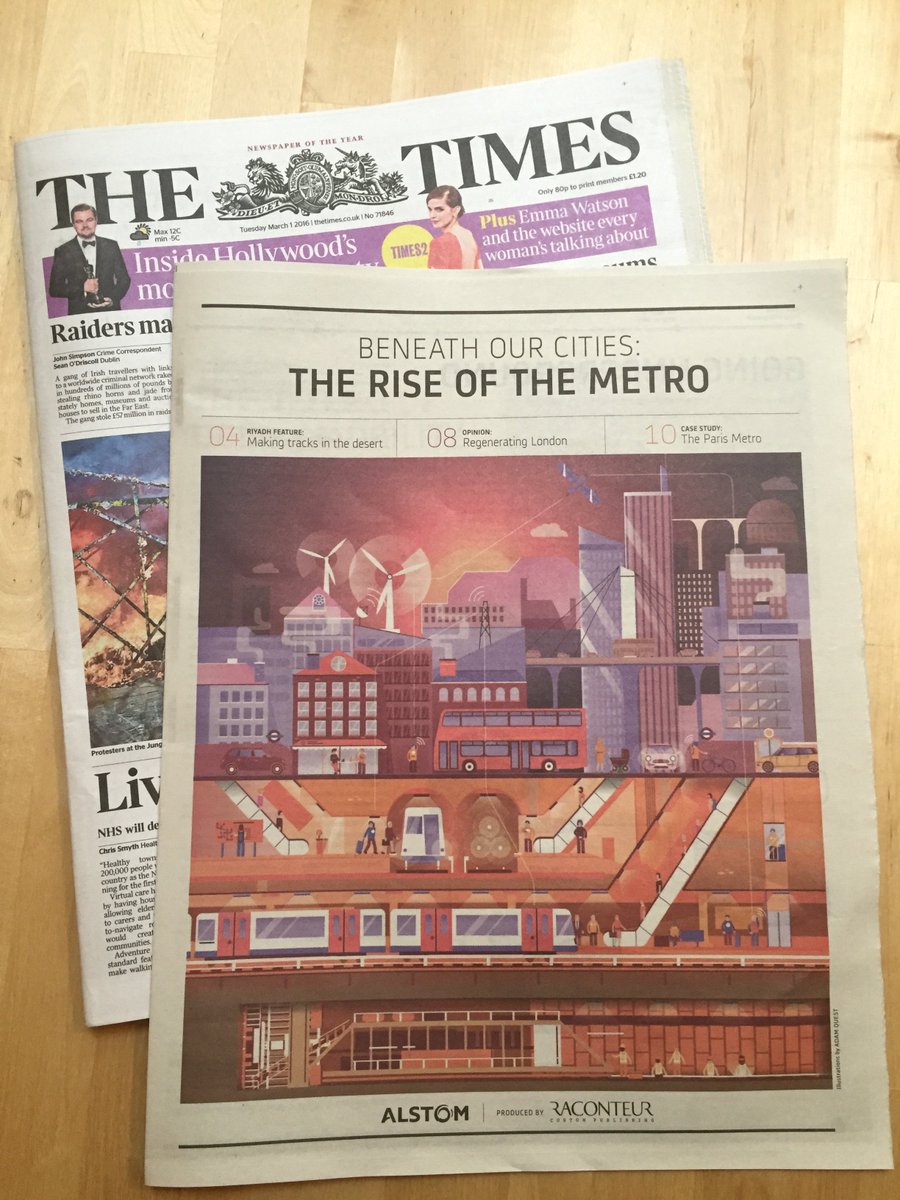'The Rise of the Metro' - today's <a href="/thetimes/">The Times and The Sunday Times</a> showcases <a href="/Alstom/">Alstom</a> “extensive experience in delivering #transport projec…