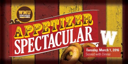 WMUDining's tweet image. Warm up your cold day with some hot appetizers at the Appetizer Spectacular in the dining centers today! #WMU