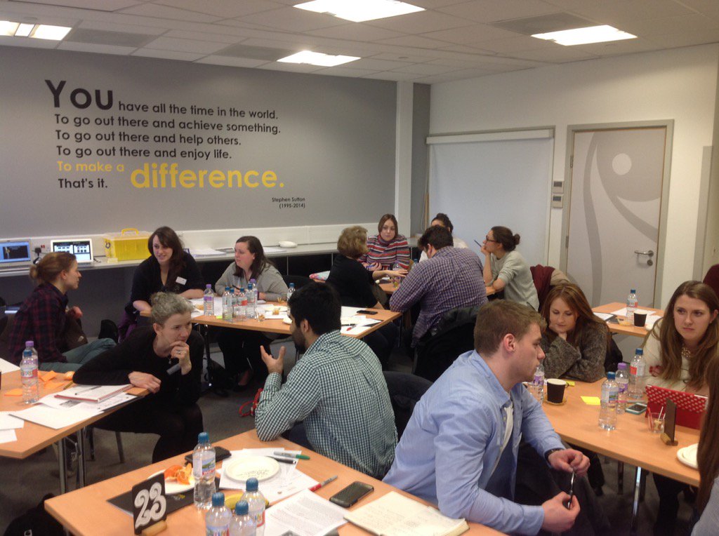 ClevedonLHub's tweet photo. Delegates having a post lunch (which was delicious-thank you students) 'Big Think' with @fullonlearning #reenergise https://t.co/6uVUEMJPyj
