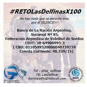 Las_Delfinas's tweet photo. #LasDelfinasNoSeBajan
#RetoLasDelfinasx100retemos retemos a 5 amigos y juntos logremos más!! #VamosDelfinas https://t.co/nBTKM92EVo