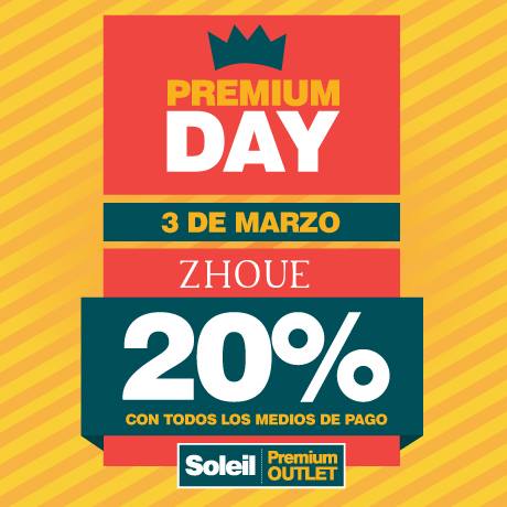 SoleilOutlet's tweet photo. En nuestro #PremiumDay de #ZHOUE tenés un 20% de descuento en todos los productos del local.
https://t.co/65vjpwrlU6 https://t.co/4tkRy4S0qd