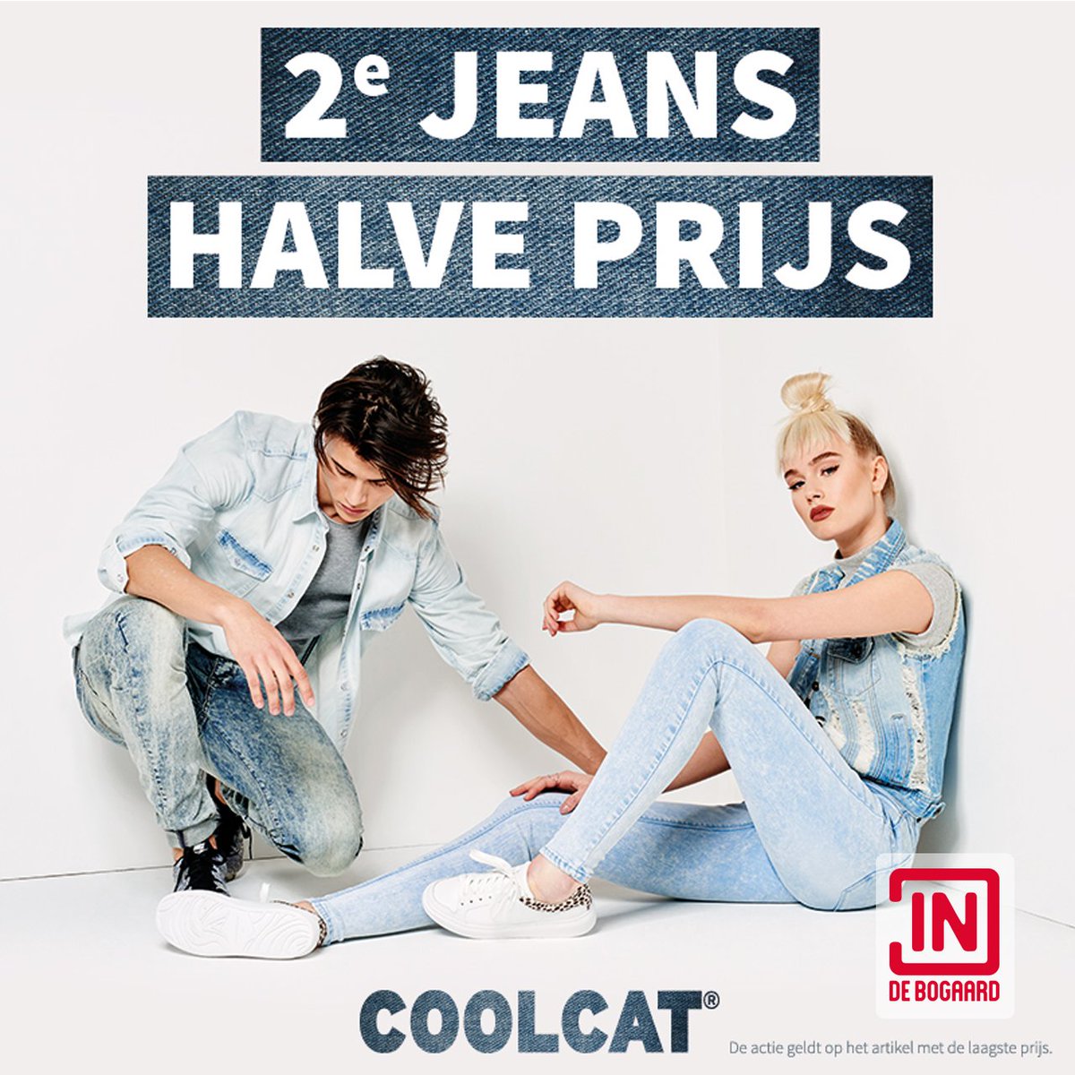 Dol op #denim?
Dan mag je deze actie van CoolCat niet missen! Nu 2e jeans voor de halve prijs!!