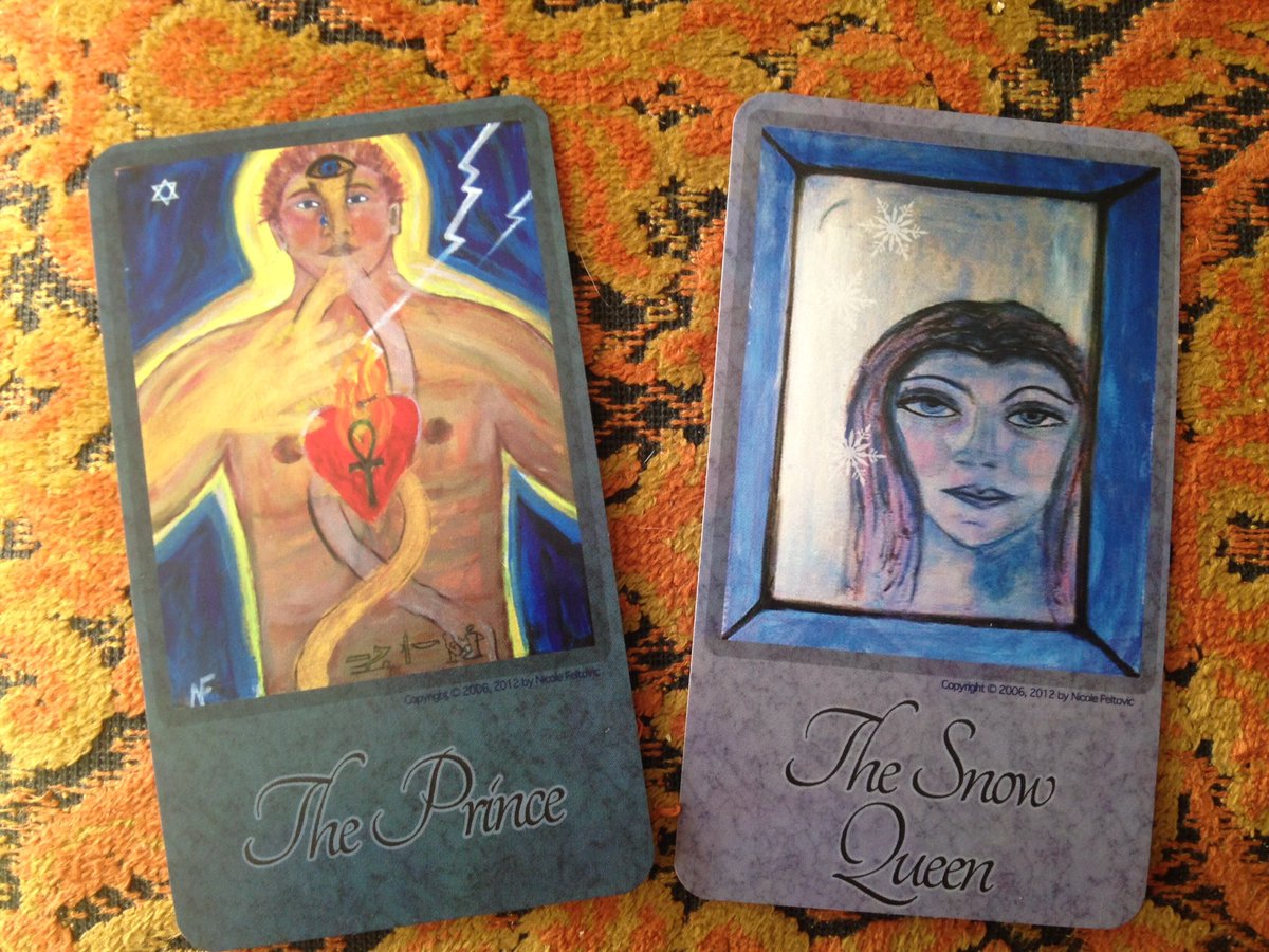 VioletHarlow's tweet photo. #DailyTarot FairyTaleOracle deck by Nicole Feltovic- The Prince &amp; Snow Queen. Soften perspectives &amp; open yr heart❤️! https://t.co/w3SoPgS5YT
