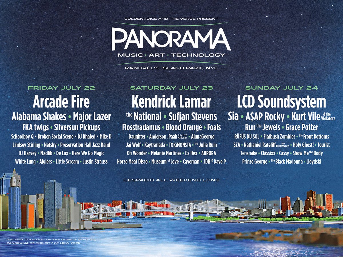 consequence's tweet photo. Also playing #Panorama Festival: The National, Sufjan, Sia, Broken Social Scene, RTJ https://t.co/SqkJANrmCX https://t.co/QUXK3YXP49